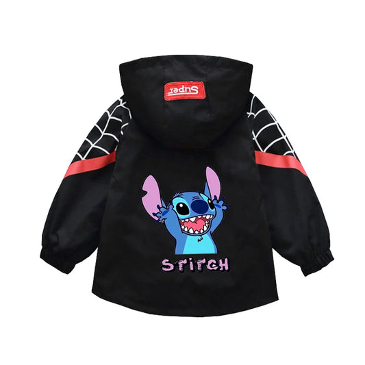 New Spring/Autumn Cartoon Stitch Hooded Jacket
