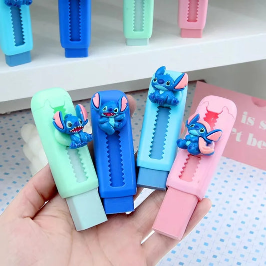 4/24pcs Disney Stitch Push-Pull Erasers