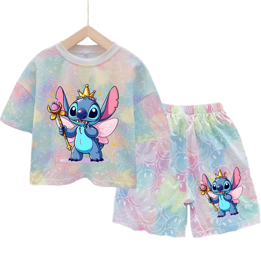 Stitch &amp; Angel Girl Summer Clothing Set