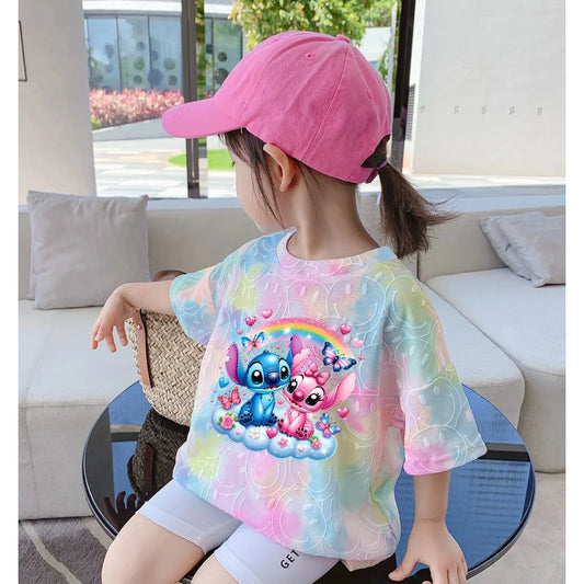 Stitch &amp; Angel Girl Summer Clothing Set