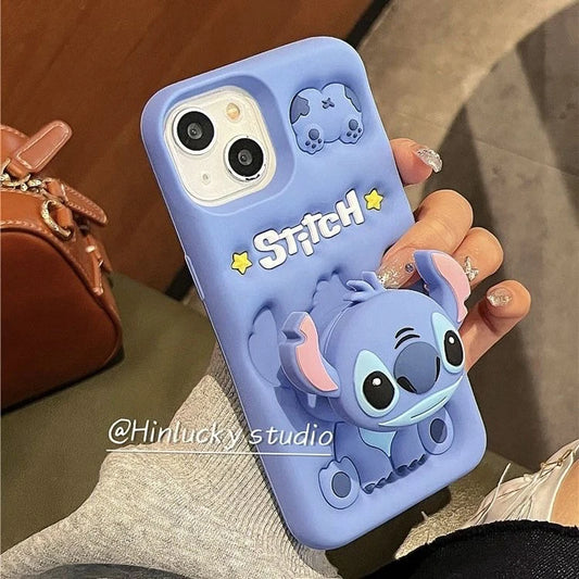 Cute Stitch Head Grip Soft Silicone iPhone Case