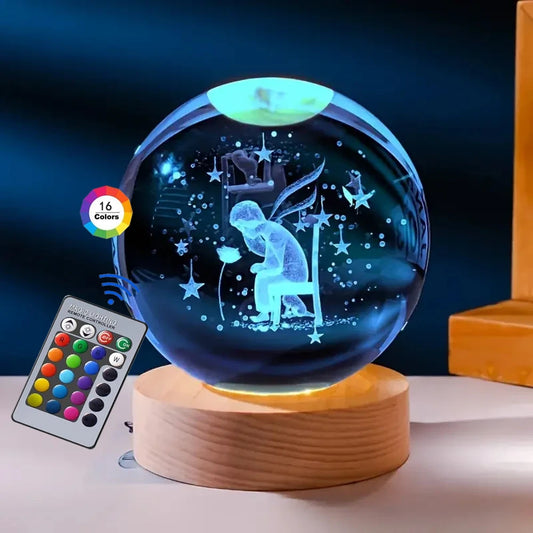 6cm 3D Crystal Ball Stitch Night Light