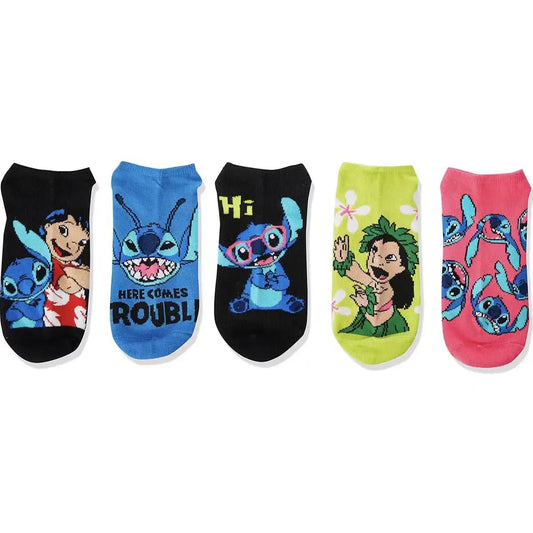 5pcs Lilo &amp; Stitch &amp; Lilo Pelekai Printed Sock Set
