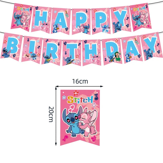 Disney Stitch & Angel Birthday Party Tableware Set
