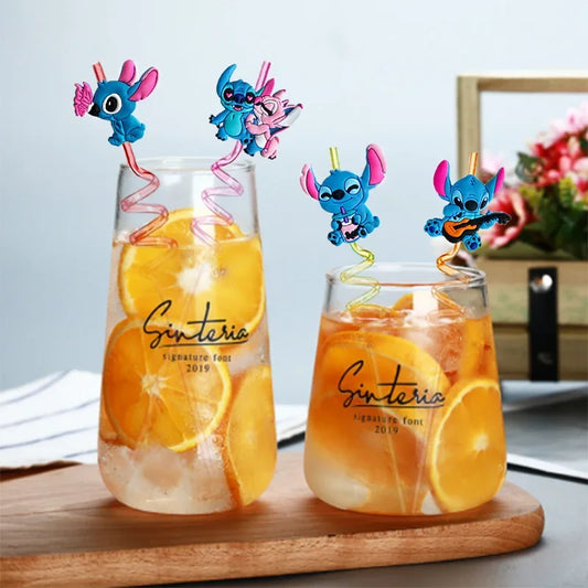 Cartoon Stitch Ice Cream Curved Straw