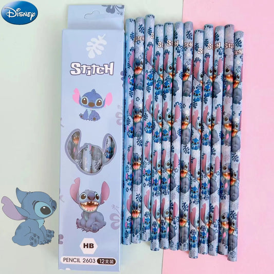 12pcs Disney Stitch Anime HB Pencils