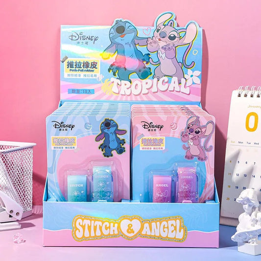 4-Set Disney Stitch Push-Pull Eraser Set