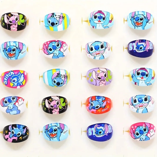 10pcs Disney Stitch Acrylic Rings