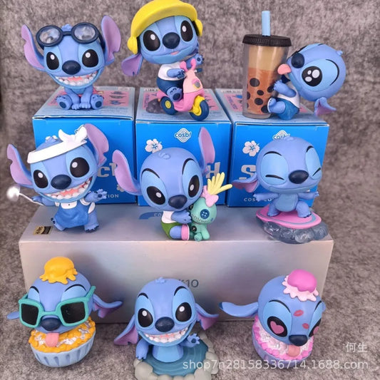 9pcs Hawaiian Vacation Series Stitch Blind Box