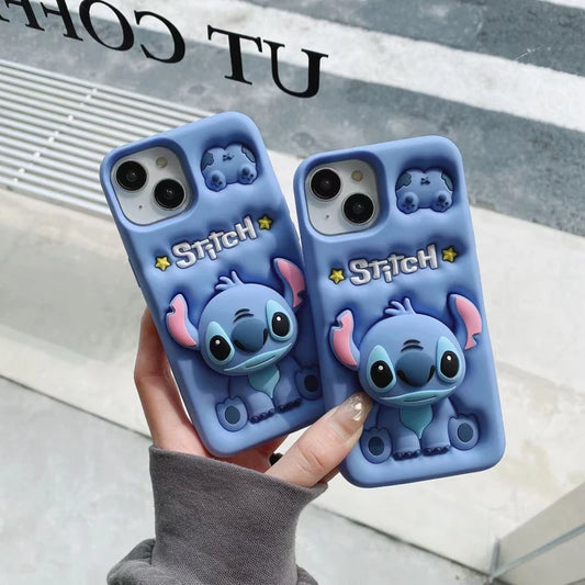 Cute Stitch Head Grip Soft Silicone iPhone Case