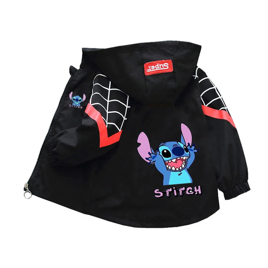 New Spring/Autumn Cartoon Stitch Hooded Jacket