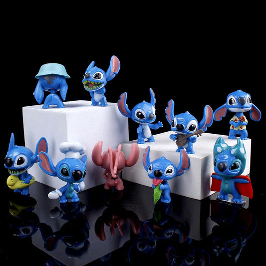 10pcs/set Disney Lilo &amp; Stitch Handmade Doll Models