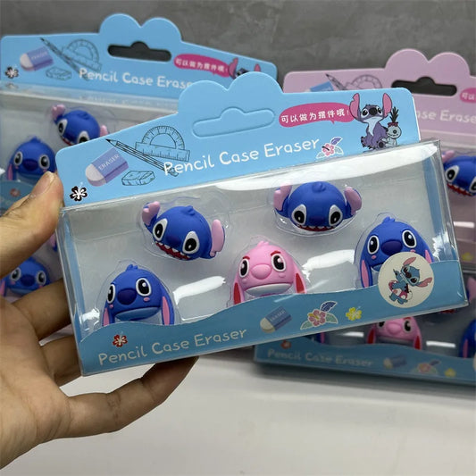 5pcs Disney Lilo & Stitch Lipstick-Shaped Eraser Set