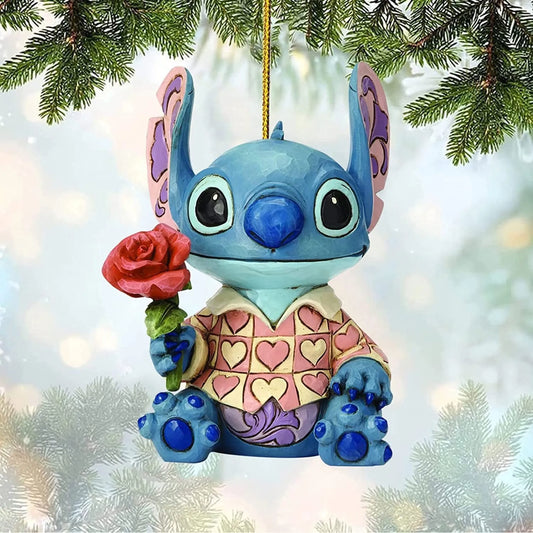 Cute Disney Lilo & Stitch Christmas Tree Pendant
