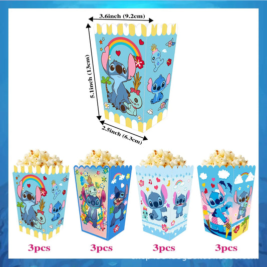 12pcs Disney Stitch Popcorn Boxes