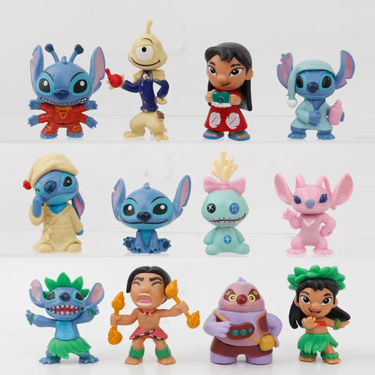 12Pcs/Set Disney Lilo & Stitch Action Figures