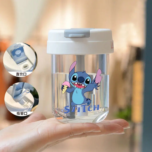 Cartoon Stitch & Angel Water Bottle