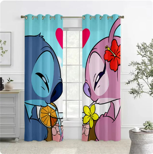 Cute Disney Cartoon Lilo & Stitch Blackout Curtains